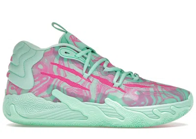 Pre-owned Puma Men's  Lamelo Ball Mb.03 Miami Sneakers In Teal/pink In Multi