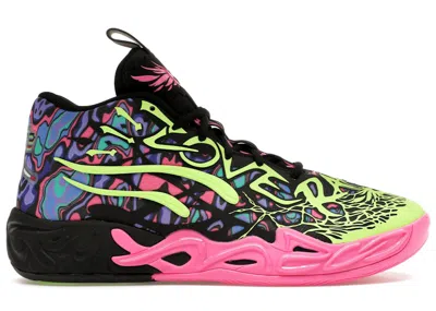 Pre-owned Puma Men's  Lamelo Ball Mb.04 Heem Sneakers In Black/luminous Pink/electric Lime In Multi
