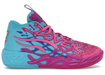 Pre-owned Puma Men's  Lamelo Ball Mb.04 Iridescent Sneakers In Deep Orchid/poison Pink