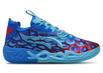 Pre-owned Puma Men's  Lamelo Ball Mb.04 Lo Alien Skin Sneakers In Ultra Blue/luminous Pink