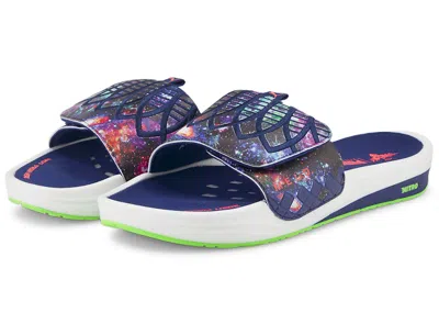 Pre-owned Puma Men's  Lamelo Ball Nitrocat V Slide Galaxy Sneakers In Elektro Blue/ White In Multi
