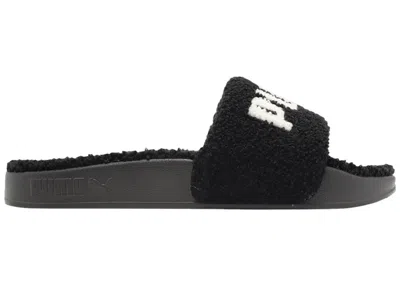 Pre-owned Puma Men's  Leadcat 2.0 Sherpa Slide Sneakers In Black/white