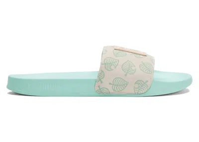 Pre-owned Puma Men's  Leadcat Slide Animal Crossing New Horizons Sneakers In Eggshell Blue/whisper White