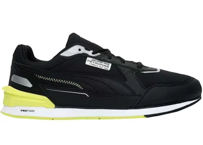 Pre-owned Puma Men's  Low Racer Mercedes F1 Sneakers In Black/energy Yellow