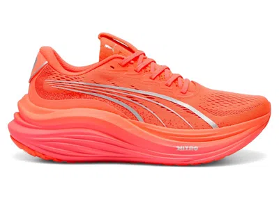Pre-owned Puma Men's  Magmax Nitro Sneakers In Glowing Red/peach Frost