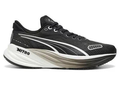 Pre-owned Puma Men's  Magnify Nitro Tech 2 Black White Sneakers In  Black/ White