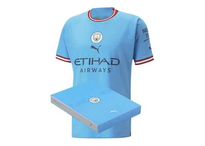 Pre-owned Puma Men's  Manchester City Authentic Home 2022/23 In Gift Box Jersey In Blue