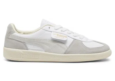 Pre-owned Puma Men's  Palermo Leather Sneakers In  White/cool Light Gray/sugared Almond In Multi