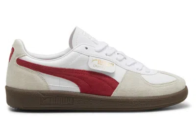 Pre-owned Puma Men's  Palermo Leather Sneakers In  White/vapor Gray/club Red In Multi
