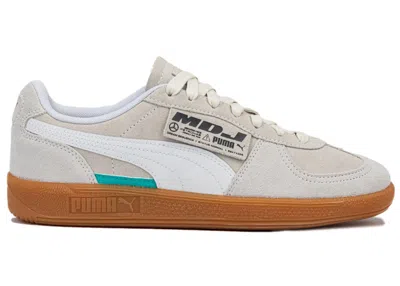 Pre-owned Puma Men's  Palermo Mercedes Amg Petronas F1 Sneakers In White/beige