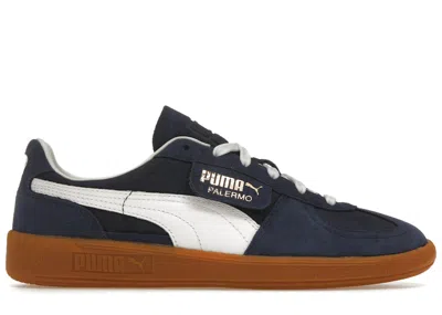 Pre-owned Puma Men's  Palermo Og Navy Sneakers In New Navy Blue/white/gold
