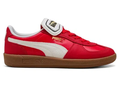 Pre-owned Puma Men's  Palermo Premium Sneakers In For All Time Red/warm White In Multi