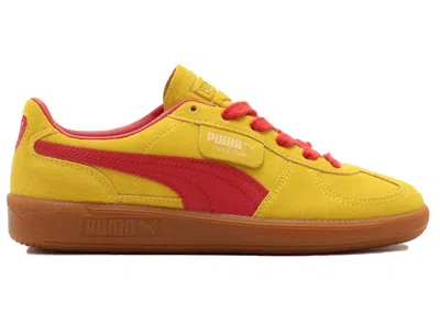 Pre-owned Puma Men's  Palermo Sneakers In Pelé Yellow/club Red In Multi