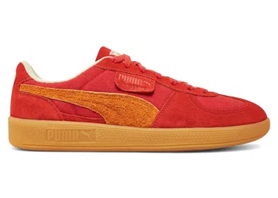 Pre-owned Puma Men's  Palermo Weathered Sneakers In Red Fire/dark Poppy