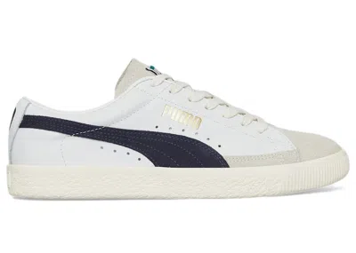 Pre-owned Puma Men's   Basket Vintage White Sneakers In  White/peacoat