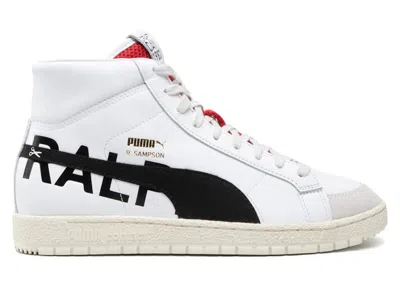 Pre-owned Puma Men's  Ralph Sampson 70 Mid Draft Sneakers In White/black/red