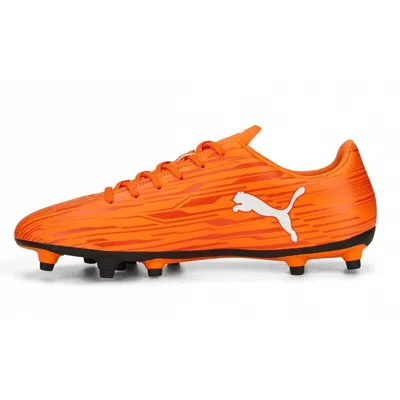 Puma Men's  Rapido Iii Fg/ag 106572-09 Soccer Cleats Men Orange Lace Up Football Boots