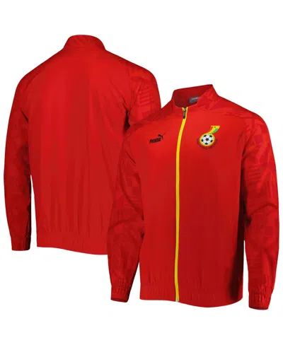 Puma Men's  Red Ghana National Team Pre-match Raglan Full-zip Training Jacket