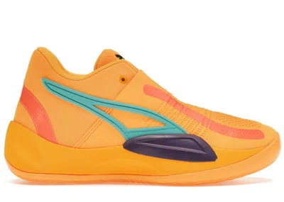 Pre-owned Puma Men's  Rise Nitro Sneakers In Sun Stream/blue Atoll In Multi