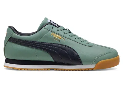 Pre-owned Puma Men's  Roma 24 Sneakers In Green Moon/new Navy Blue