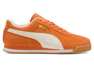 Pre-owned Puma Men's  Roma Suede Sneakers In Maple Syrup/warm White/gum In Multi
