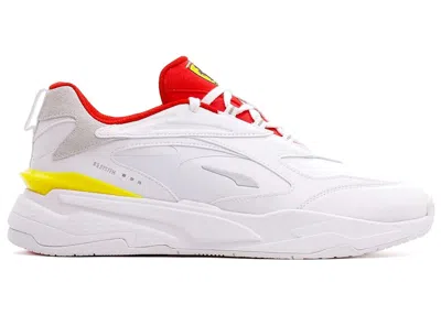 Pre-owned Puma Men's  Rs Fast Scuderia Ferrari White Sneakers In  White/rosso Corsa In Multi