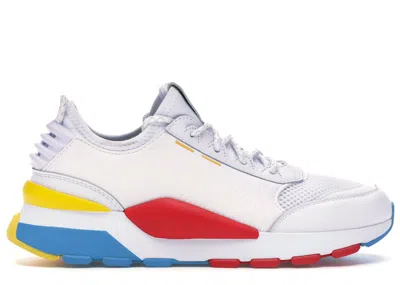 Pre-owned Puma Men's  Rs0 Play Sneakers In White/high Risk Red/yellow In Multi