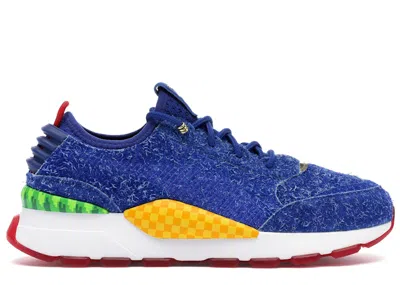 Pre-owned Puma Men's  Rs0 Sega Sonic The Hedgehog Sneakers In Surf The Web Blue