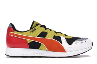 Pre-owned Puma Men's  Rs100 Roland Sneakers In  Black/ White/vibrant Orange