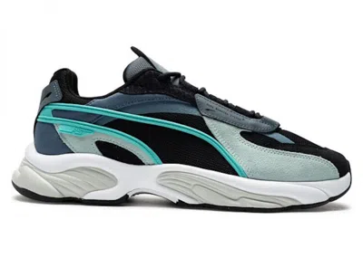 Pre-owned Puma Men's  Rsconnect Splash Sneakers In Black/eggshell Blue In Multi