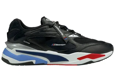 Pre-owned Puma Men's  Rsfast Bmw Motorsport Sneakers In Black/marina/high Risk Red