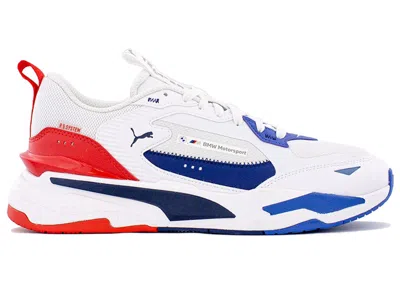 Pre-owned Puma Men's  Rsfast Bmw Motorsport White Red Blue Sneakers In  White/estate Blue/fiery Red