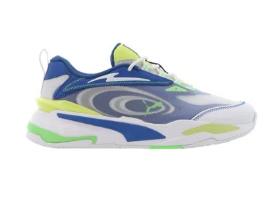 Pre-owned Puma Men's  Rsfast Paradise Sneakers In White/blue/yellow