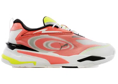 Pre-owned Puma Men's  Rsfast Paradise Sneakers In White/redlime/black In Multi