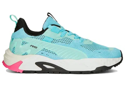 Pre-owned Puma Men's  Rstrck Horizon Sneakers In Hero Blue/electric Peppermint