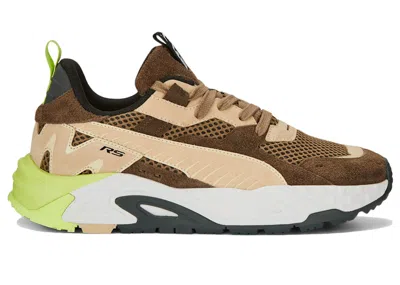 Pre-owned Puma Men's  Rstrck Horizon Sneakers In Totally Taupe/chocolate