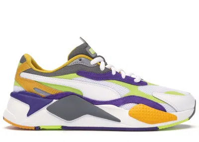 Pre-owned Puma Men's  Rsx3 Level Up White Sneakers In  White/lime Punch