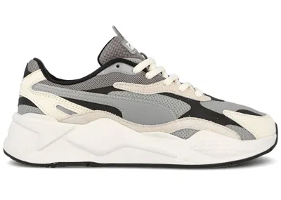Pre-owned Puma Men's  Rsx3 Puzzle Sneakers In Limestone/whisper Grey/white