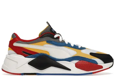 Pre-owned Puma Men's  Rsx3 Puzzle White Yellow Sneakers In  White/spectra Yellow