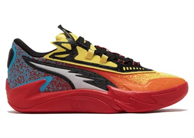 Pre-owned Puma Men's  Scoot Zero Ii Caution Sneakers In Rickie Orange/speed Yellow In Multi