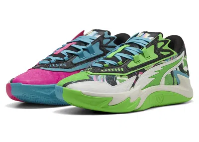 Pre-owned Puma Men's  Scoot Zero Ii Nba 2k Mismatched Sneakers In Bright Aqua/feather Grey