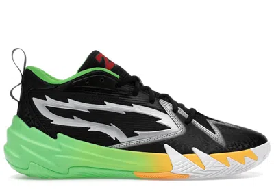 Pre-owned Puma Men's  Scoot Zeros Nba 2k Shot Meter Sneakers In Black/fluo Green