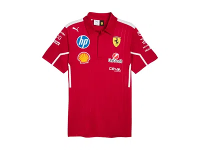 Pre-owned Puma Men's  Scuderia Ferrari Hp 2025 Team Polo Shirt In Red