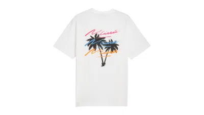 Pre-owned Puma Men's  Scuderia Ferrari Miami Graphic Crew Neck Short Sleeve T-shirt In White