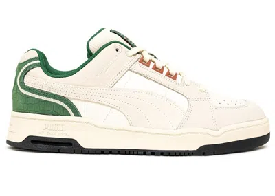 Pre-owned Puma Men's  Slipstream Lo Fg Sneakers In Warm White/spring Lavender/vine Green