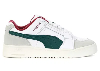 Pre-owned Puma Men's  Slipstream Lo Retro White Sneakers In  White/team Regal Red In Multi