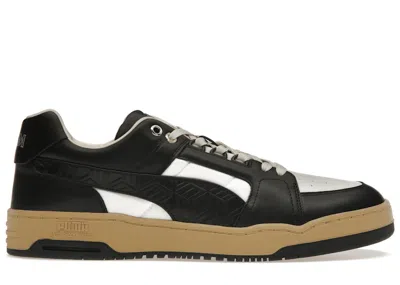 Pre-owned Puma Men's  Slipstream Low Court Mcm Black Sneakers In  Black/white/cream In Multi