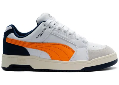 Pre-owned Puma Men's  Slipstream Low Retro Sneakers In White/vibrant Orange