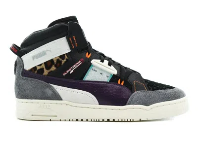 Pre-owned Puma Men's  Slipstream Mid/ Sneakers In Black/castlerock/sweet Grape In Multi
