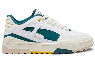 Pre-owned Puma Men's  Sliptream Lo Xtreme White Sneakers In  White/malachite/yellow Sizzle In Multi